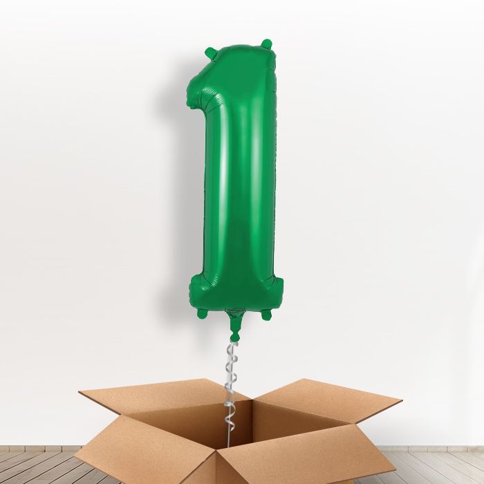 Dark Green 1 Helium Balloon in a Box Gift