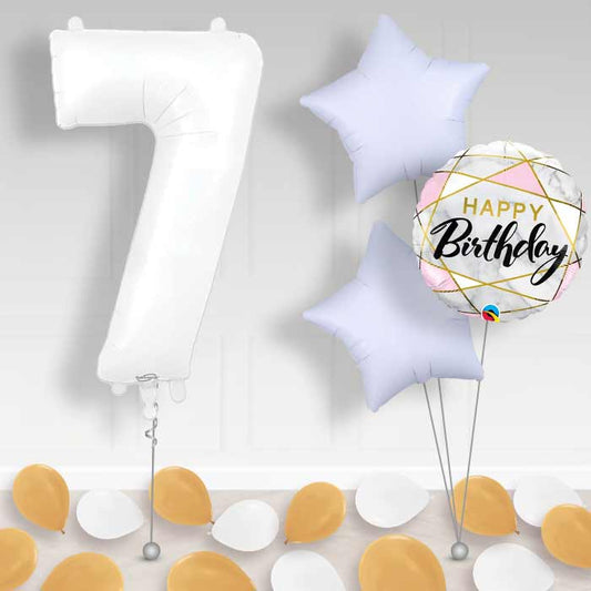 Matte White Number 7 Balloon in a Box - Package | Small Indoor Plants