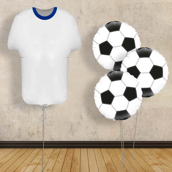 Blue and White Football Shirt Balloon Bouquet