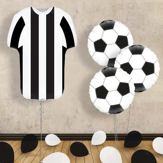 Black and White Football Shirt Balloon Bouquet - Themed Bouquet and Latex | Small Indoor Plants
