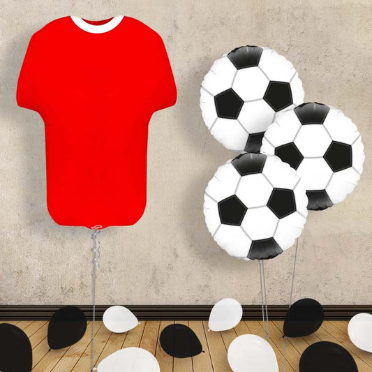 Red Football Shirt Balloon Bouquet - Themed Bouquet and Latex | Small Indoor Plants