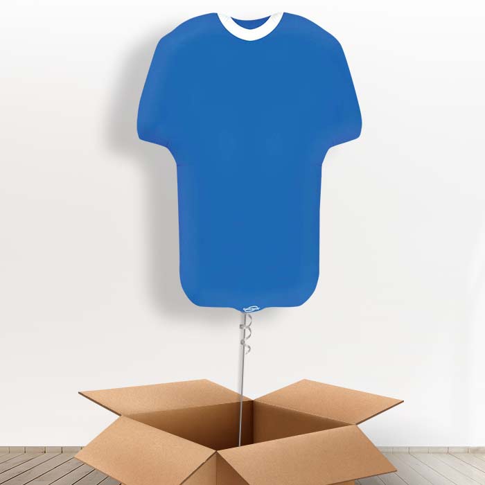 Blue Football Shirt Helium Balloon in a Box - Giant Balloon | Small Indoor Plants