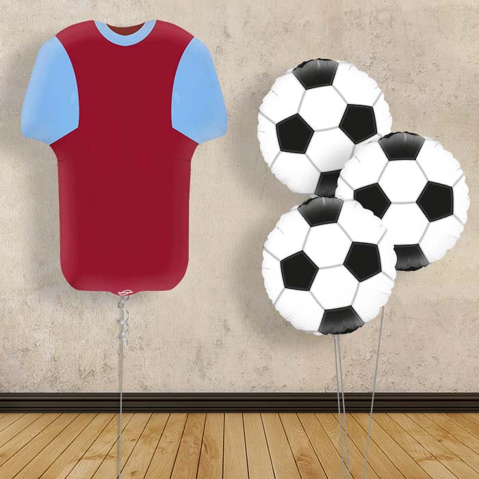 Claret and Blue Football Shirt Balloon Bouquet