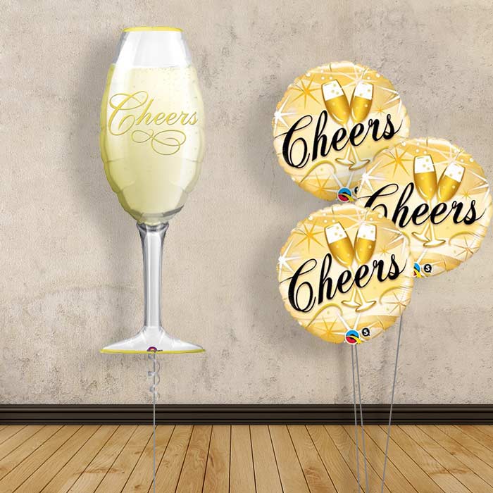 Champagne Glass Inflated Helium Balloons Delivered