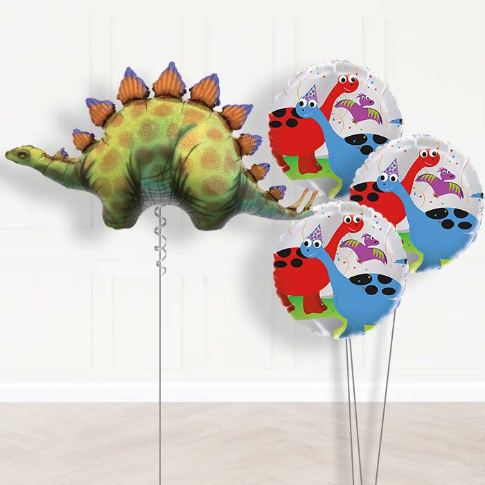 Stegosaurus Dinosaur Balloon Arrangement Delivered - Themed Bouquet | Small Indoor Plants