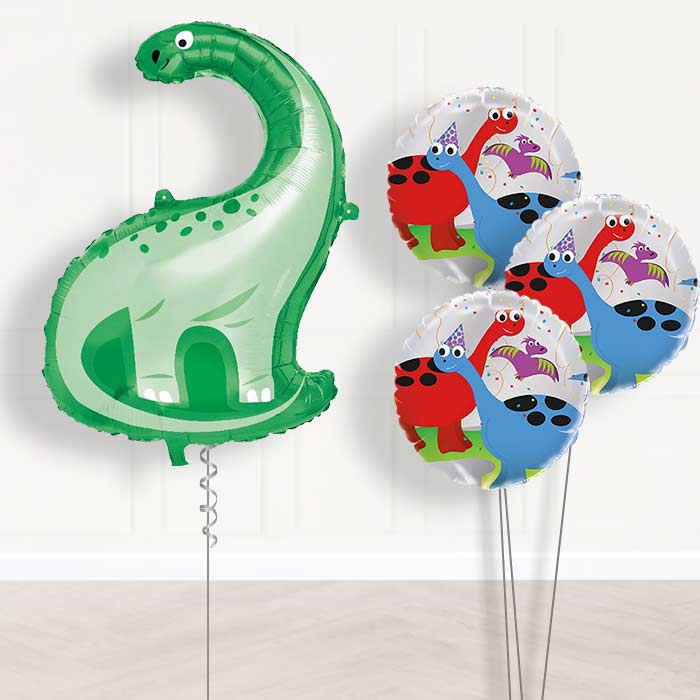 Green Brontosaurus Dinosaur Balloon Display - Themed Bouquet | Small Indoor Plants