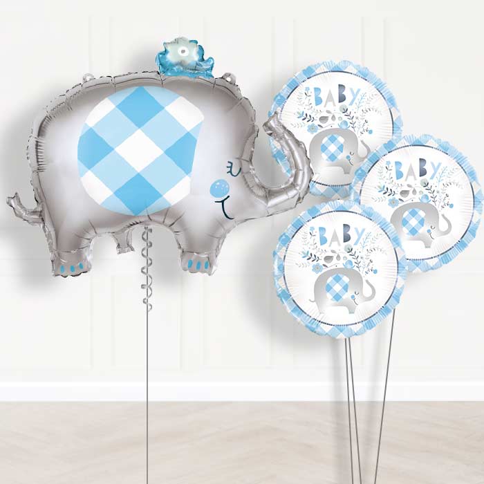 Blue Elephant Inflated Helium Balloons Delivered