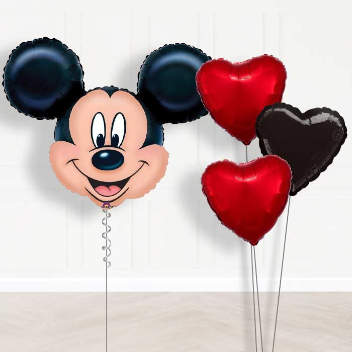 Mickey Balloon Bouquet in a Box - Head - Plain Bouquet | Small Indoor Plants