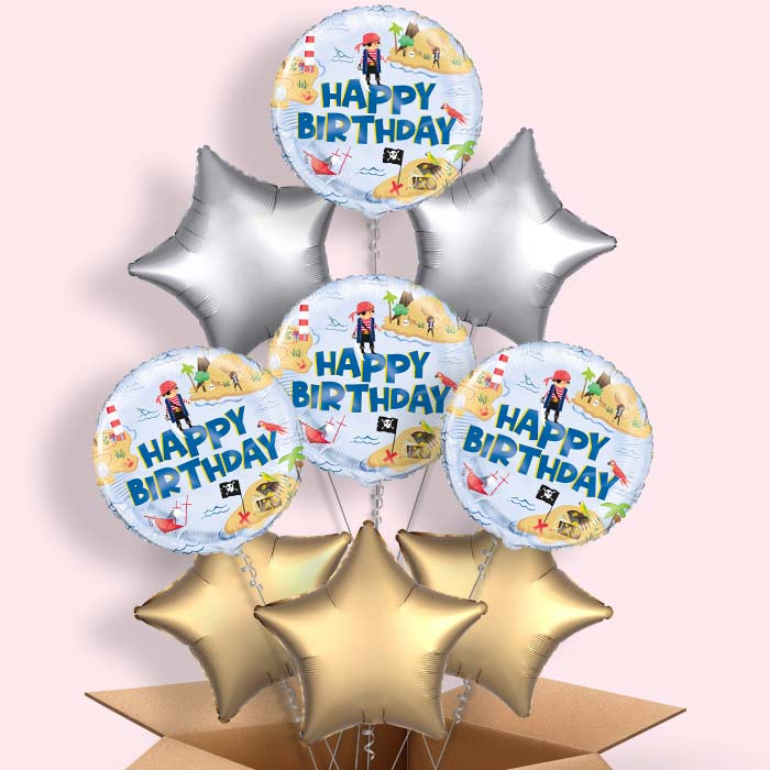 Ahoy Pirate Round Foil Balloon in a Box - 9 Balloon | Small Indoor Plants