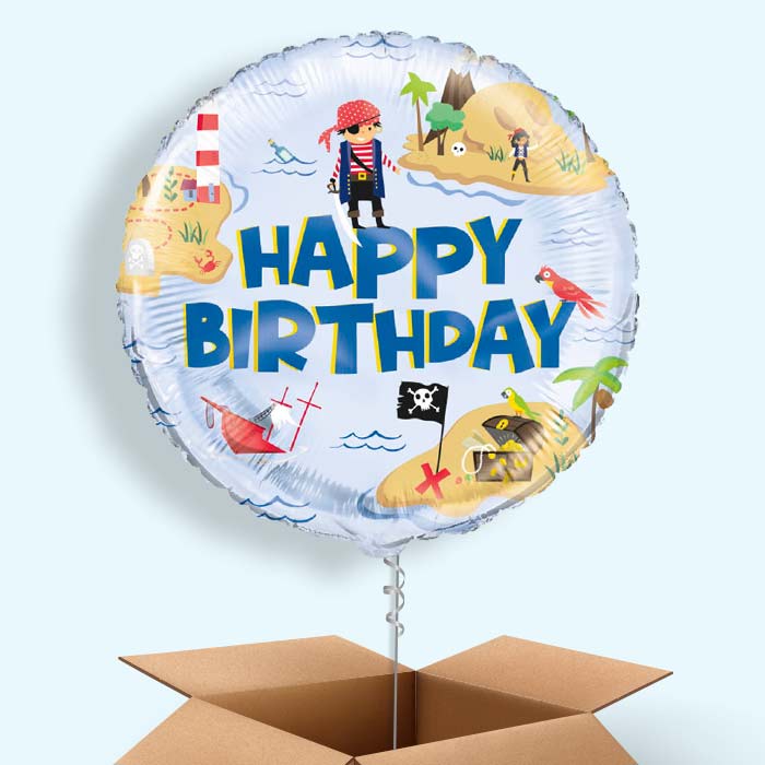 Ahoy Pirate Round Foil Balloon in a Box - 1 Balloon | Small Indoor Plants