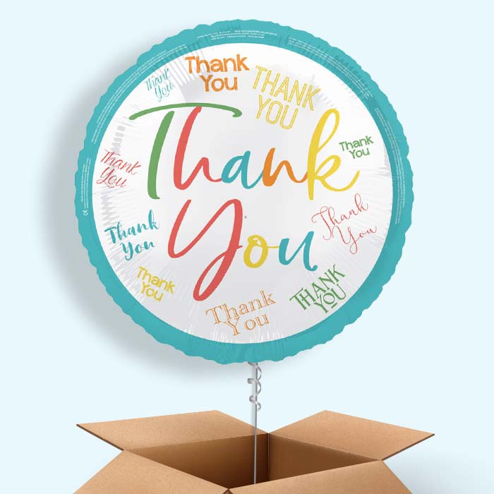 Colourful Thank You Foil Balloon in a Box - 1 Balloon | Small Indoor Plants