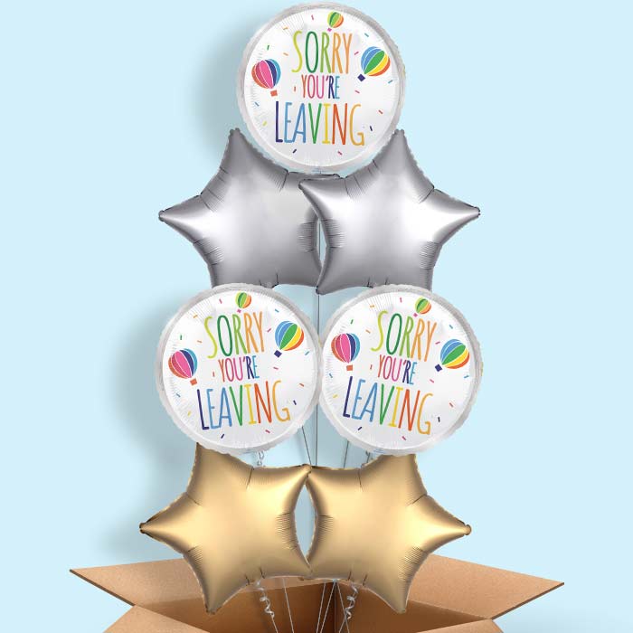 White Sorry You’re Leaving Foil Balloon in a Box - 7 Balloon | Small Indoor Plants