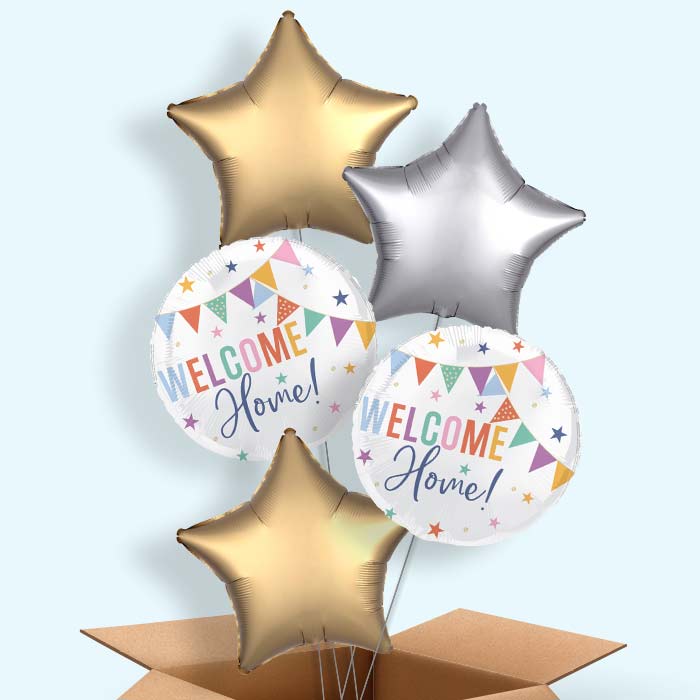 Welcome Home Bunting Foil Balloon in a Box - 5 Balloon | Small Indoor Plants