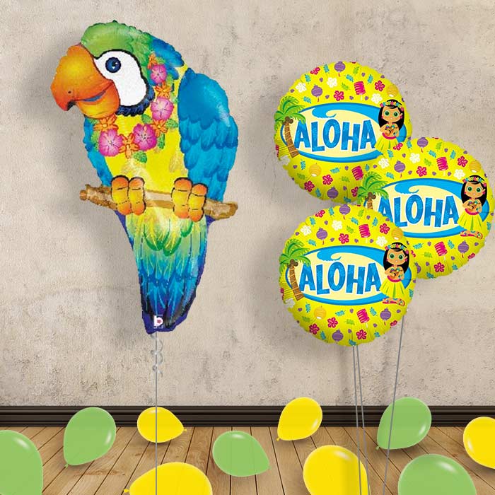 Tropical Parrot Inflated Helium Balloons Delivered