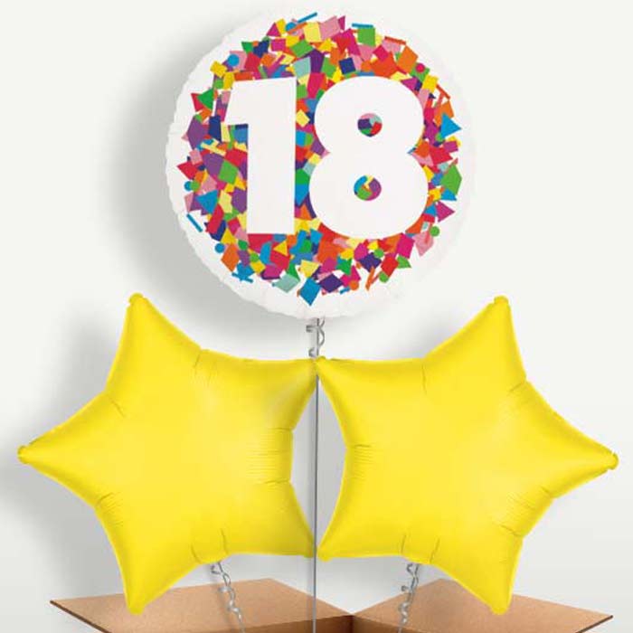 Bright Confetti 18th Birthday Bunch of Balloons | Small Indoor Plants
