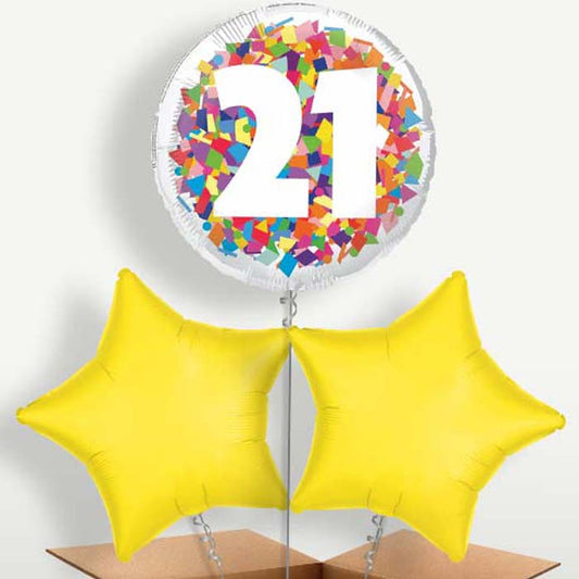 Bright Confetti 21st Birthday Bunch of Balloons | Small Indoor Plants