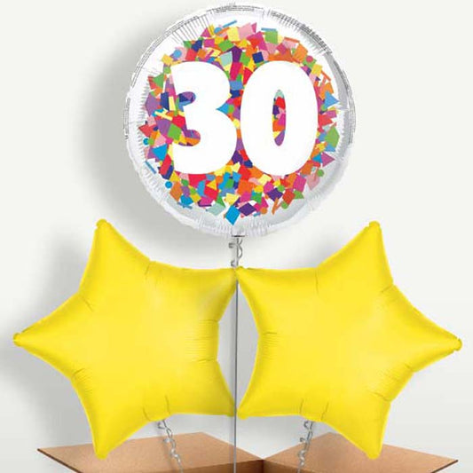 Bright Confetti 30th Birthday Bunch of Balloons | Small Indoor Plants