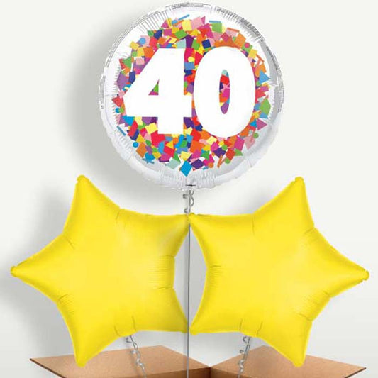 Bright Confetti 40th Birthday Bunch of Balloons | Small Indoor Plants