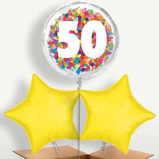 Bright Confetti 50th Birthday Bunch of Balloons | Small Indoor Plants