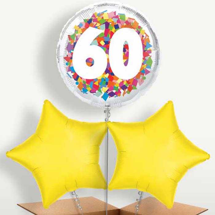 Bright Confetti 60th Birthday Bunch of Balloons | Small Indoor Plants