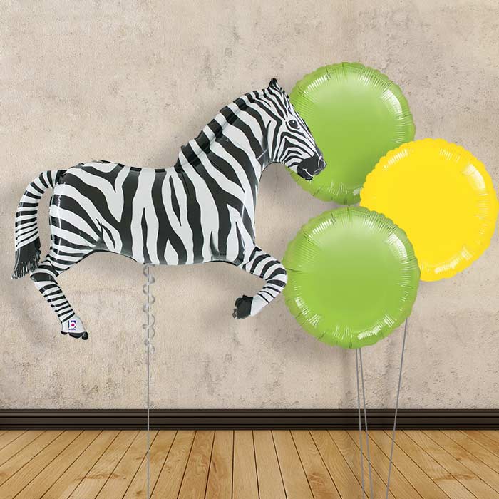 Zebra Inflated Helium Balloons Delivered