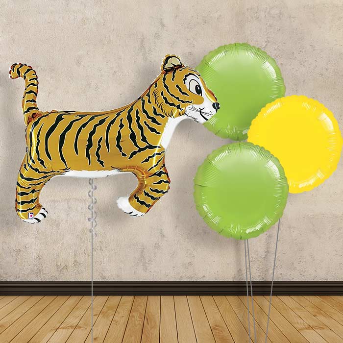 Tiger Balloon Bouquet in a Box - Plain Bouquet | Small Indoor Plants