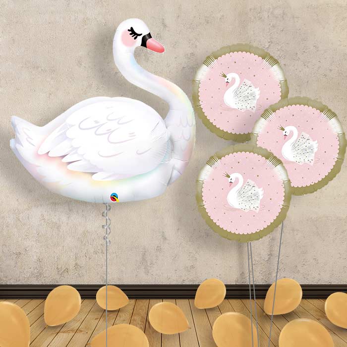 Swan Inflated Balloon Display Delivered