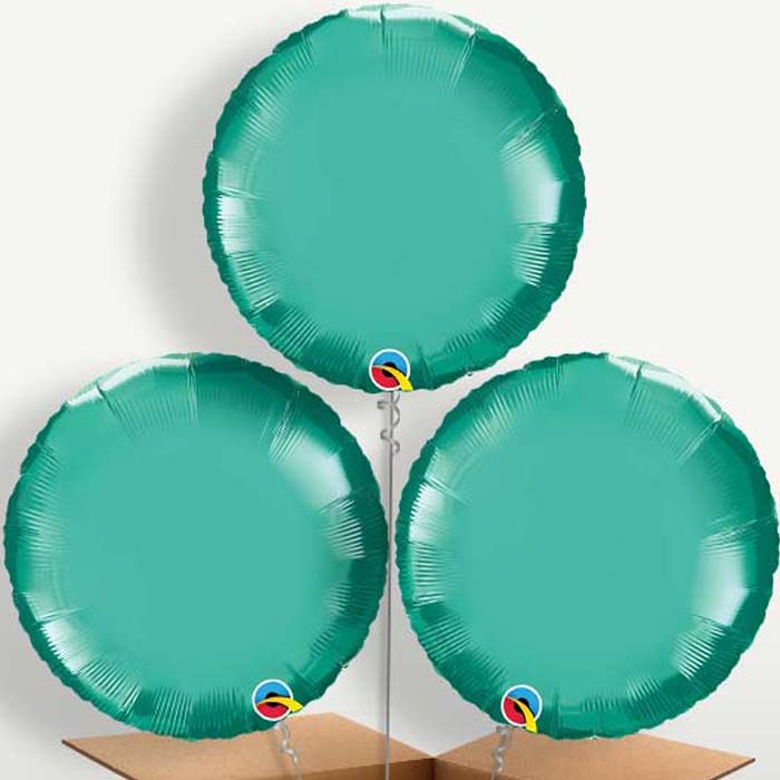 Circle Chrome Green Bunch of Balloons inflated with Helium | Small Indoor Plants