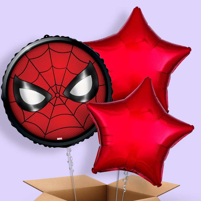 Spiderman Face Foil Balloon in a Box - 3 Balloon | Small Indoor Plants