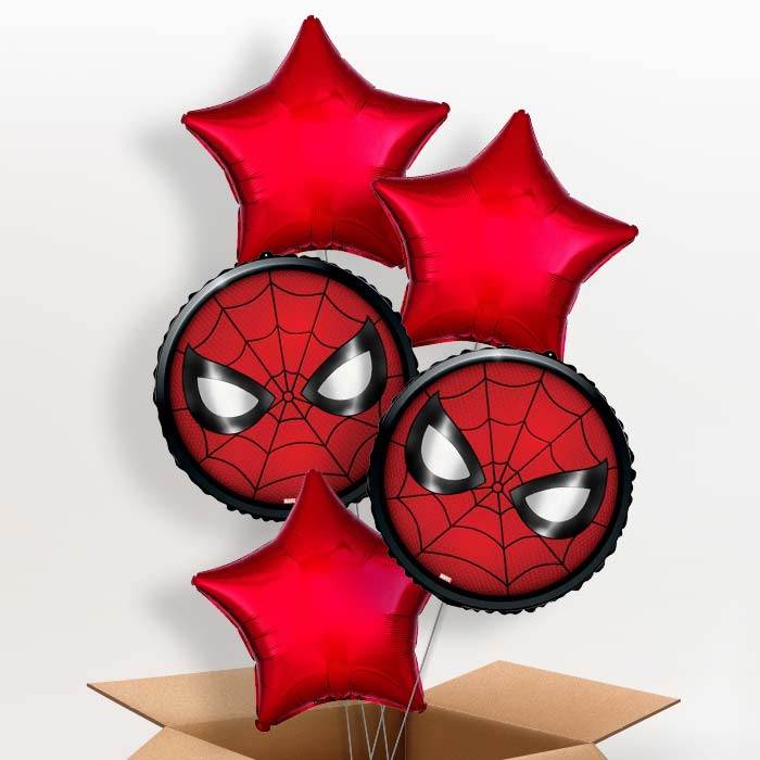 Spiderman Face Foil Balloon in a Box - 5 Balloon | Small Indoor Plants