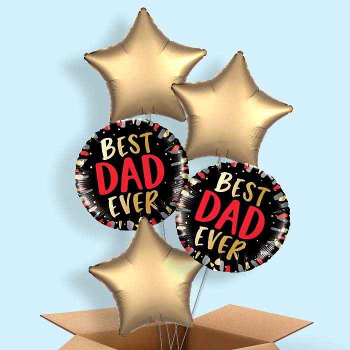 Best Dad Ever Helium Balloon in a Box - 5 Balloons | Small Indoor Plants