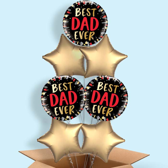 Best Dad Ever | Father’s Day Balloon in a Box - 7 Balloon | Small Indoor Plants