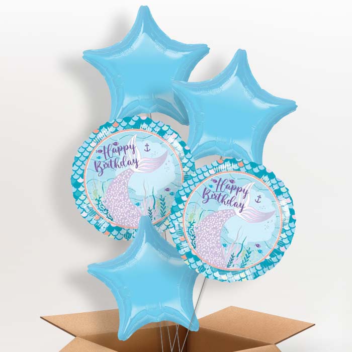 Mermaid Tails Balloon in a Box - 5 Balloon | Small Indoor Plants