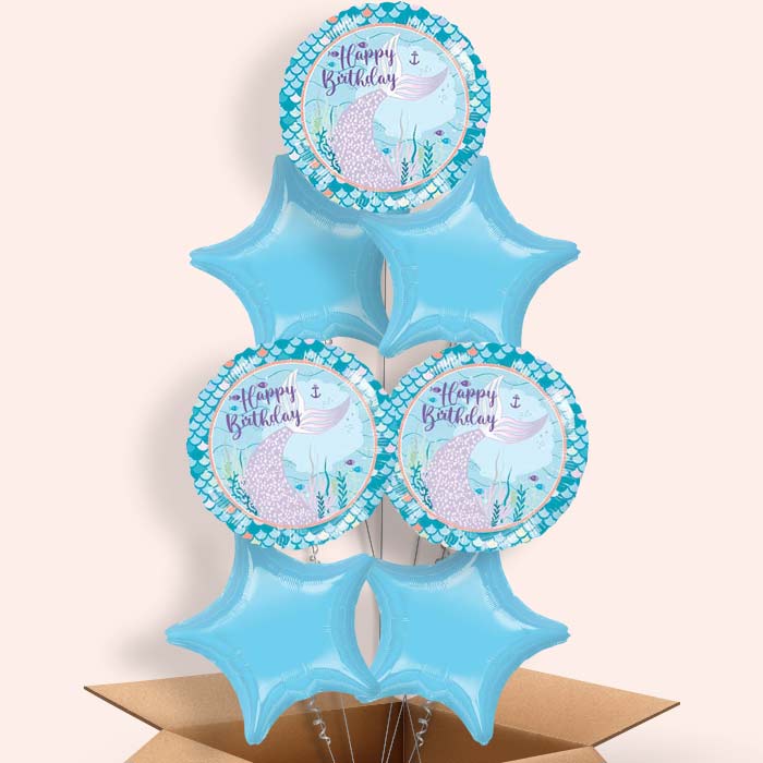 Mermaid Tails Balloon in a Box - 7 Balloon | Small Indoor Plants