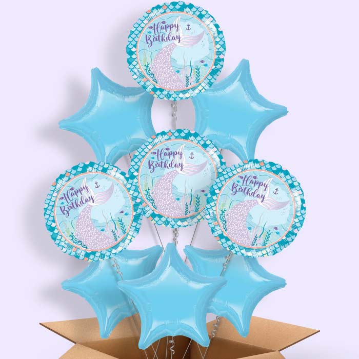 Mermaid Tails Balloon in a Box - 9 Balloon | Small Indoor Plants