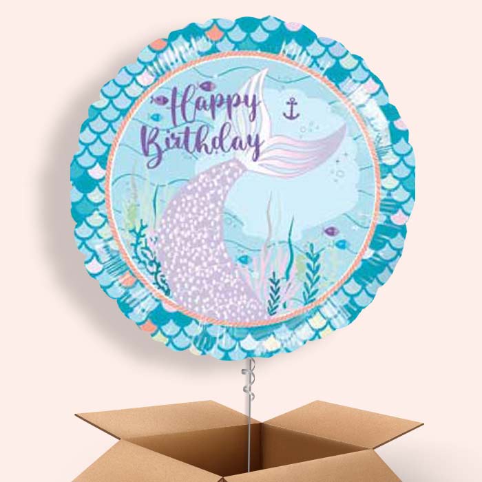 Mermaid Tails Balloon in a Box - 1 Balloon | Small Indoor Plants