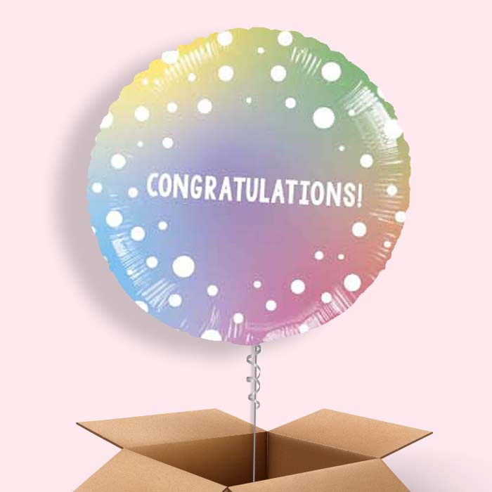 Ombre Dots Congratulations Helium Balloon in a Box