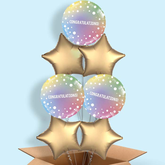 Ombre Dots Congratulations Balloons in a Box