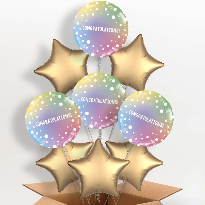 Ombre Dots Congratulations Balloons in a Box