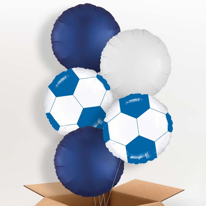 Blue Football Balloon in a Box - 5 Balloon | Small Indoor Plants