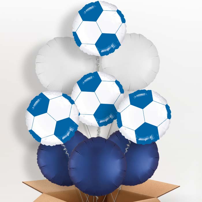 Blue Football Balloon in a Box - 9 Balloon | Small Indoor Plants