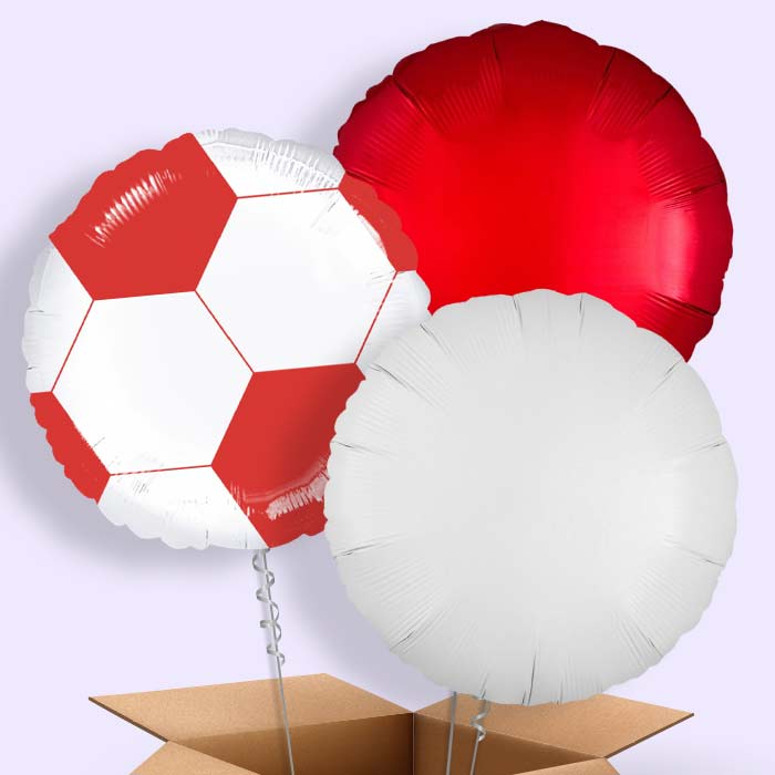 Red Football Balloon in a Box - 3 Balloon | Small Indoor Plants