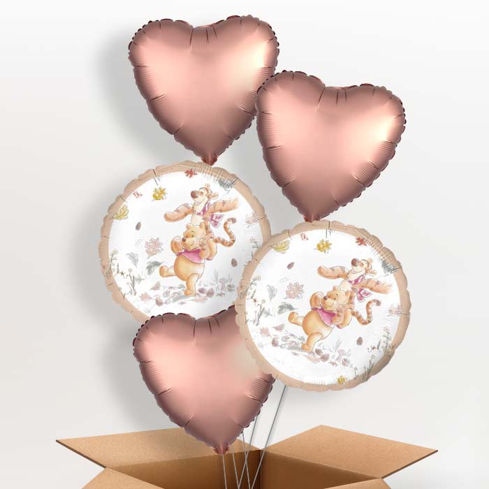 Winnie Pooh Balloons in a Box - 5 Balloon | Small Indoor Plants