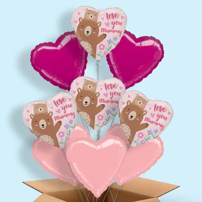 Love you Mummy Bear Balloon in a Box - 9 Balloon | Small Indoor Plants