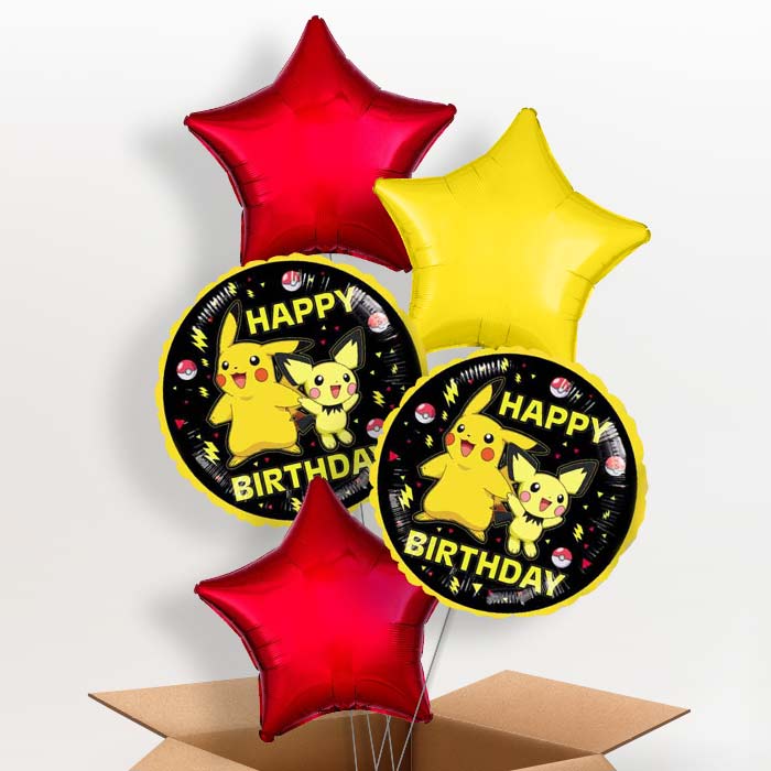 Pokemon Happy Birthday Balloon in a Box - 5 Balloon | Small Indoor Plants