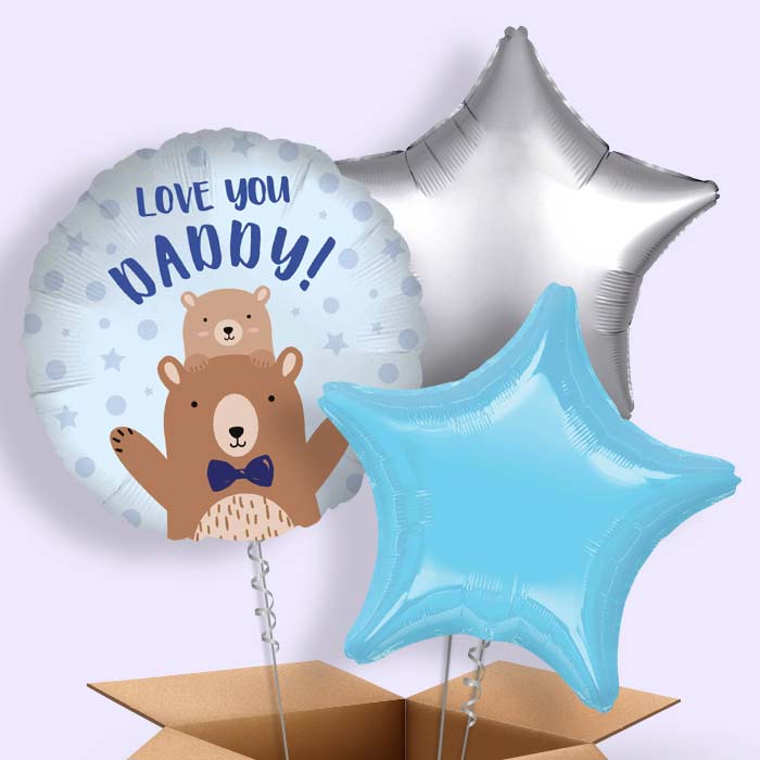 Love you Daddy Bear Balloon in a Box - 3 Balloon | Small Indoor Plants