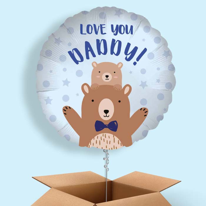 Love you Daddy Bear Balloon in a Box - 1 Balloon | Small Indoor Plants