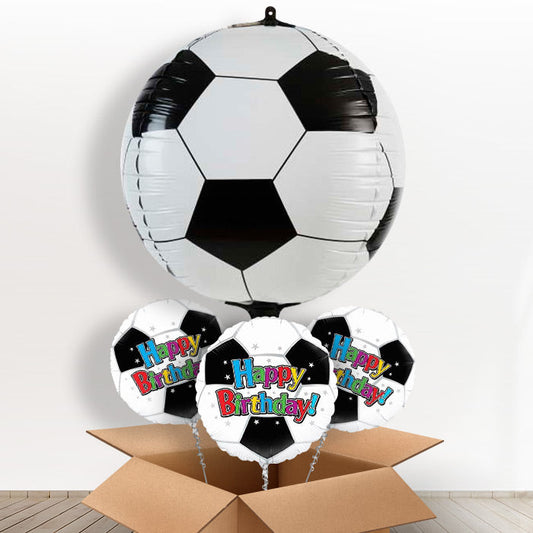 Inflated Football Foil Balloon in a Box - With 3 Themed Balloons | Small Indoor Plants