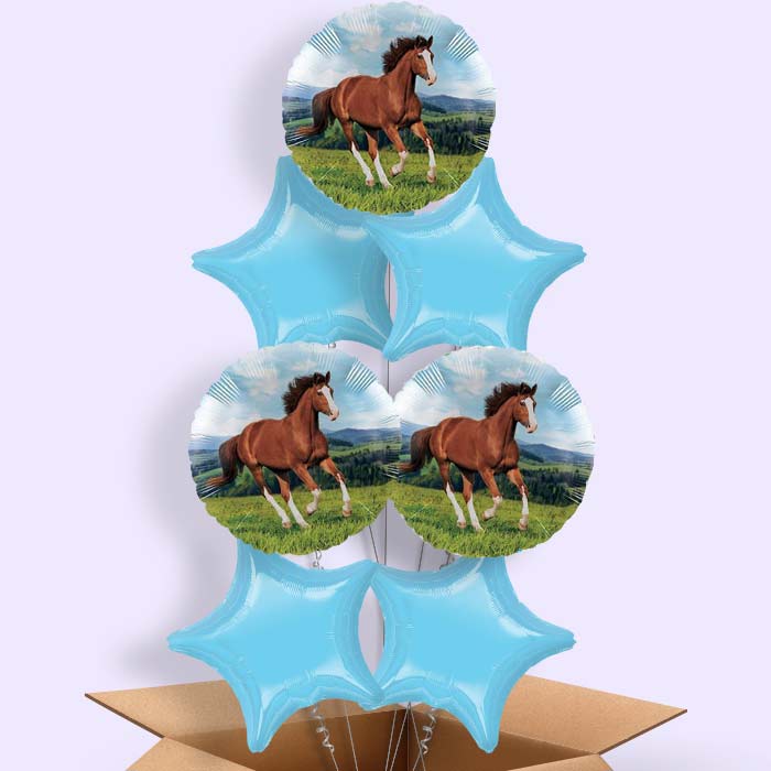 Horse Foil Balloon in a Box Gift - 7 Balloon | Small Indoor Plants