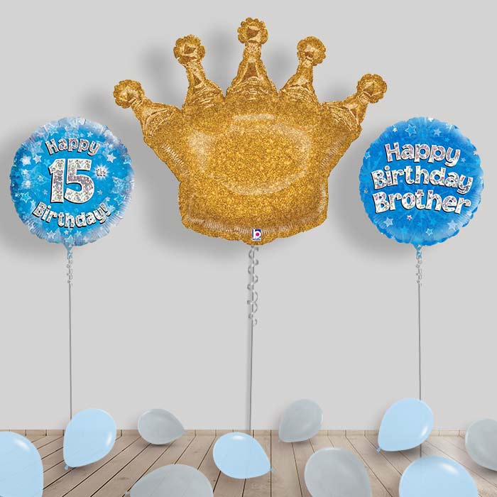 Happy Birthday Brother Balloons Package - 15th Birthday | Small Indoor Plants